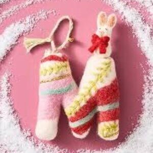 Anthropologie Forest Friends M Monogram Wool Felt Ornament NEW Christmas Holiday